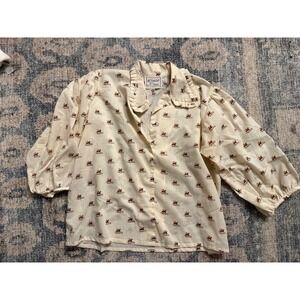 Farewell Frances Eleanor Horse Blouse Size XL‎ Excellent Condition